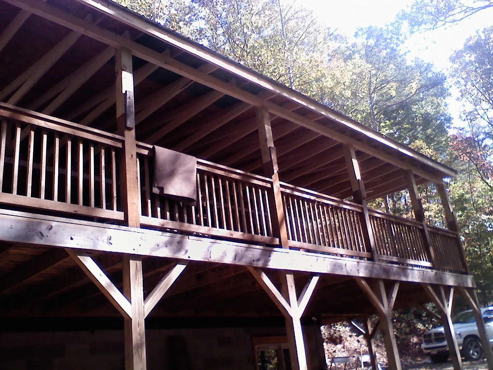 Timber framing under a new elevated porch and deck — Roof Leak Repair in Broadview Heights by Roofing Brothers